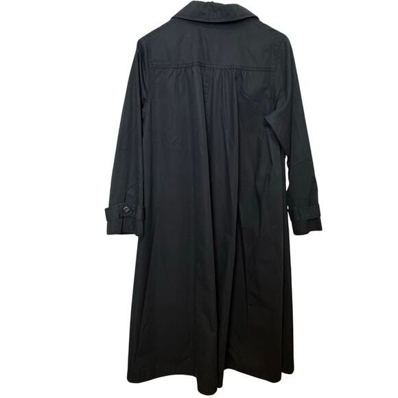 Vintage Black Bonwit Teller Size 14 Made in Hong Kong AquaTogs Trench Coat Rain - Picture 7 of 9